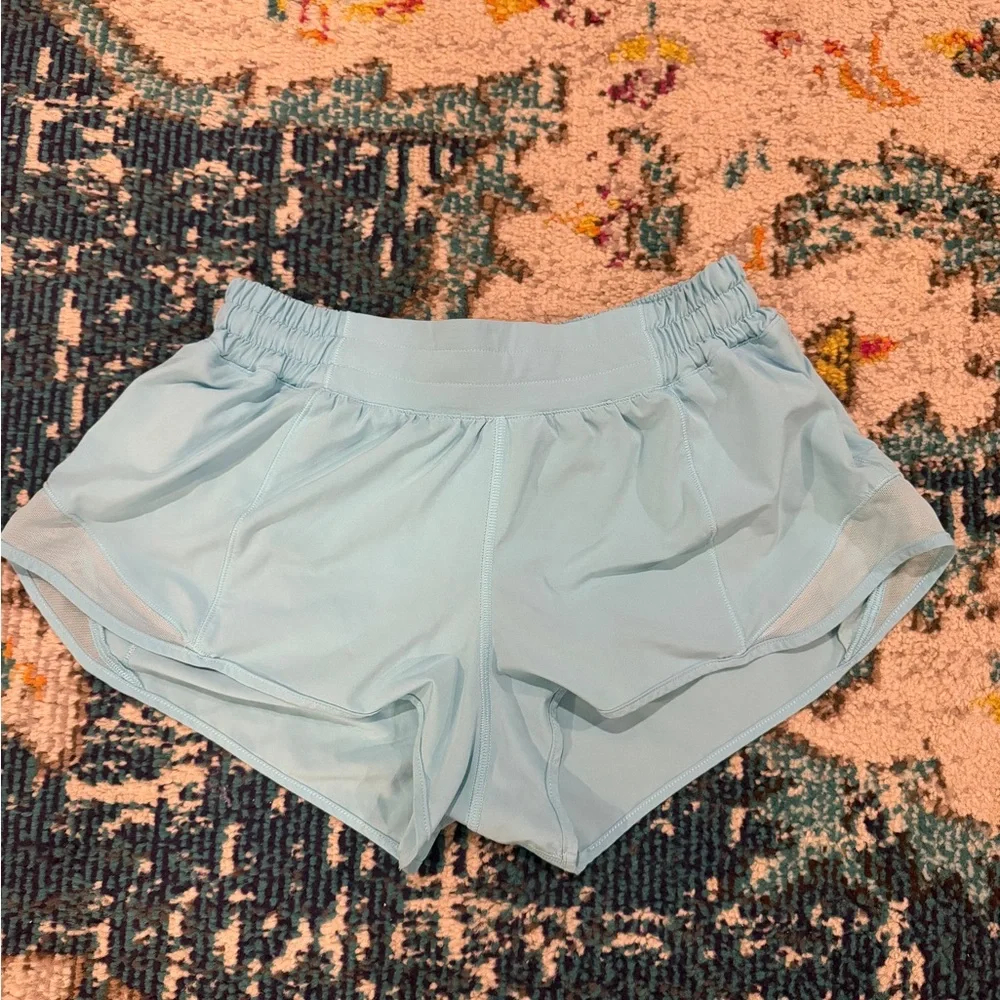lululemon athletica light blue women’s athletic shorts